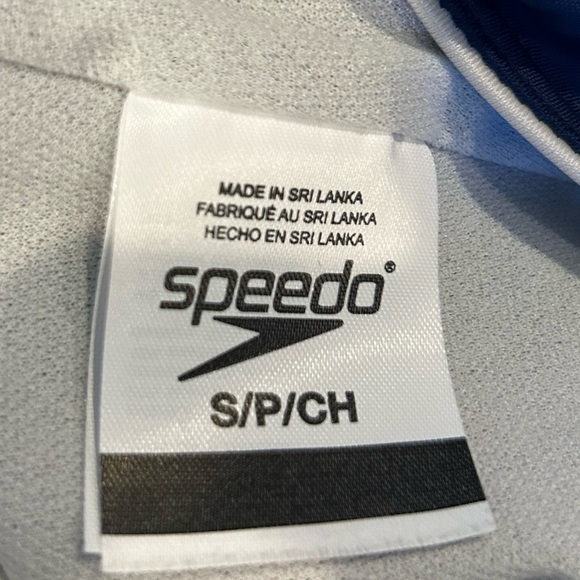 D10.1. Speedo White/Navy blue one piece built in bra swimsuit S - Picture 4 of 4